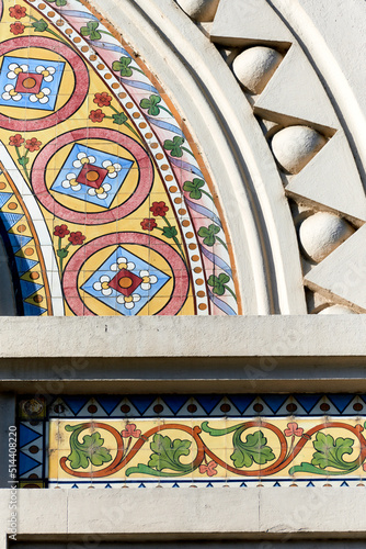 detail of the art nouveau tiles on church of Santa Casa da Misericordia, Peso da Regua, Portugal © hectorchristiaen