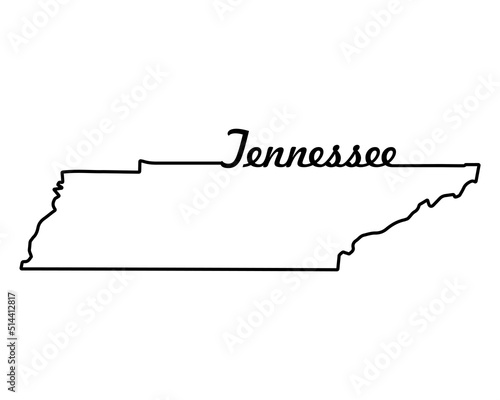 US state map. Tennessee outline symbol. Vector illustration