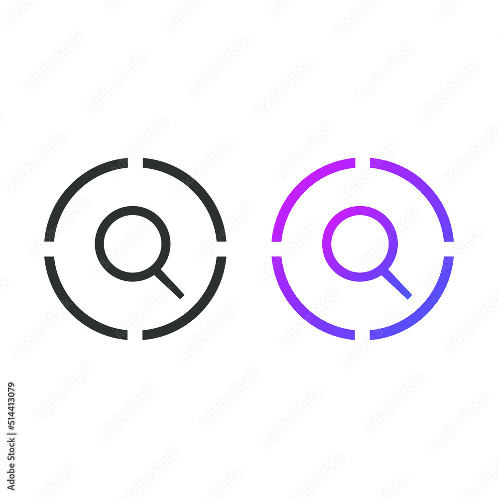 Search icon button, in solid and gradient color Search icon button, in solid and gradient color