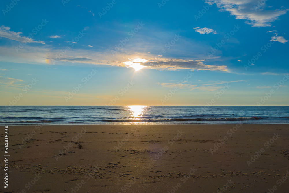 Sunset on Beach of Nordwijk Netherlands