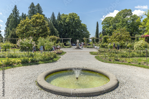 Floral park of the island of mainau in spring.