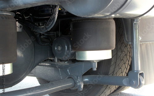 Truck air suspension. Trailers air suspension system. Car with air suspension.