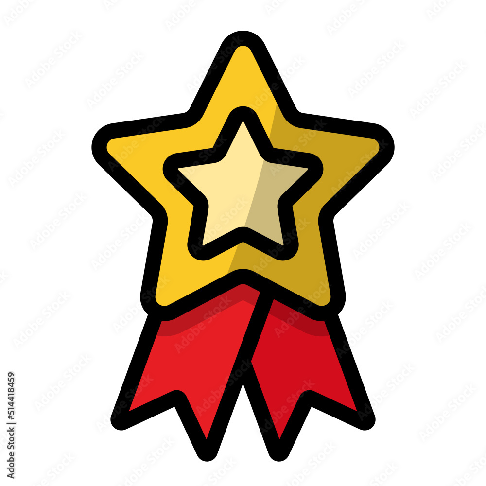 Obraz premium Isolated Award and Medal Color Line SVG Free Vector Graphic