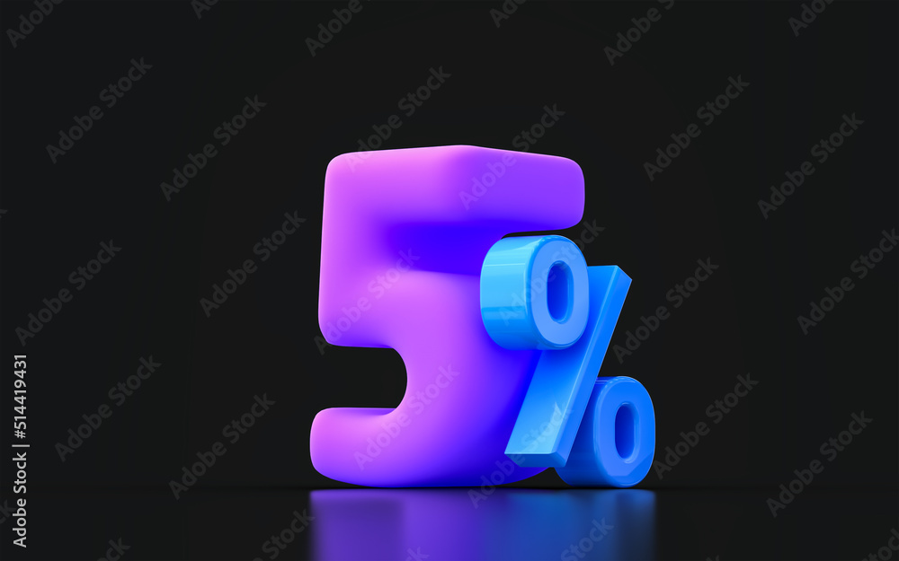 05 percent discount icon big sale offer very peri color on dark background 3d render illustration 05 percent discount icon big sale offer very peri color on dark background 3d render illustration