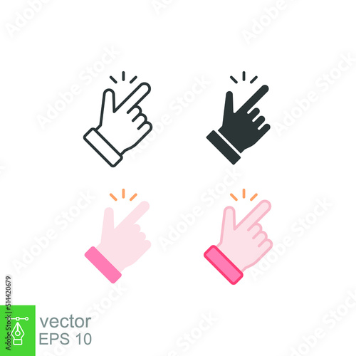 Easy icon. Simple outline, solid, flat style. Nice, pictogram, good, finger, hand, safe, click, symbol, design, like, arm, positive concept. Vector illustration isolated on white background. EPS 10