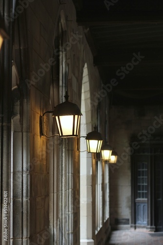 old street lamps in the night