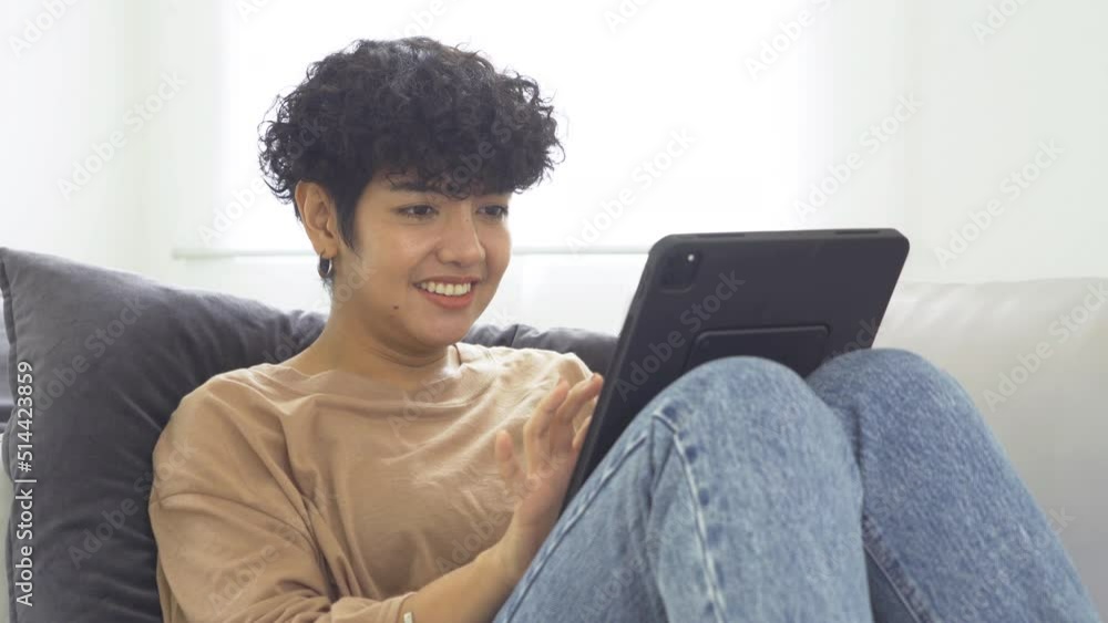 Portrait of business Asian woman, person working online at home or house, using a computer laptop notebook, technology device. People lifestyle. Portrait of business Asian woman, person working online at home or house, using a computer laptop notebook, technology device. People lifestyle.