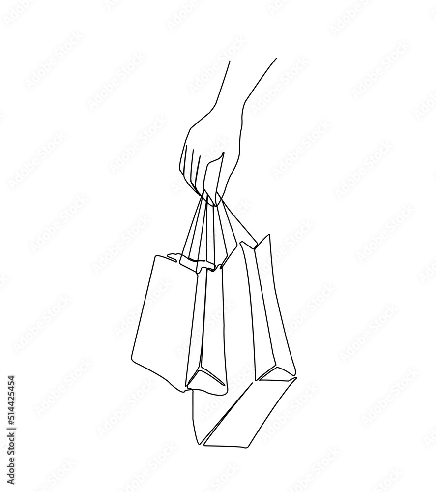 one line illustration. Continuous minimal package drawing design vector