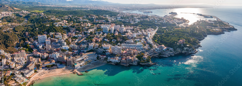 Aerial View Of The Capital Of Mallorca - Palma De Mallorca In Spain.