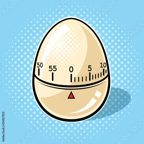 egg timer pop art retro vector illustration. Comic book style imitation.
