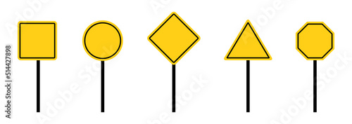 Fotografie, Obraz Blank traffic board icon. Road sign icon, vector illustration