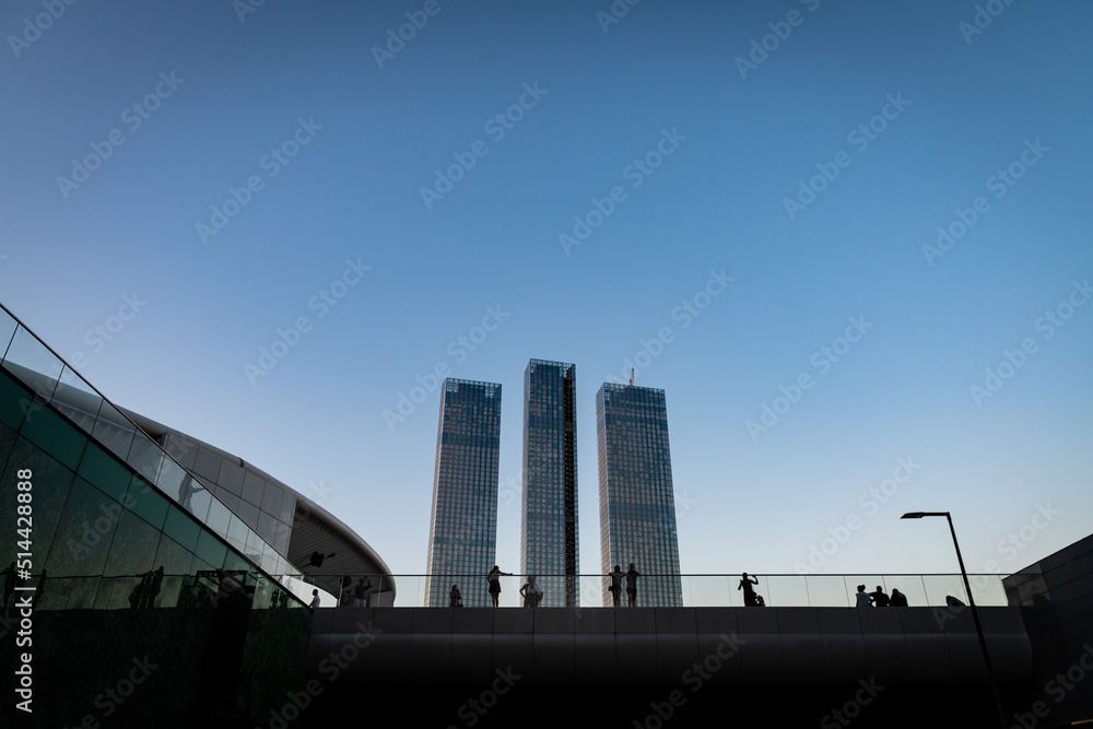 Skyscrapers of Moscow City on the background of the evening sky