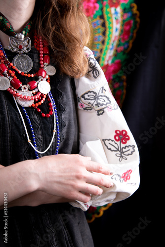 Details of ancient authentic Ukrainian clothing