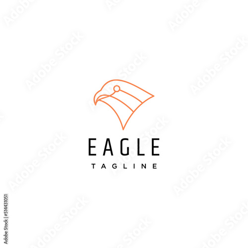 Bird head geometric logo vector icon design template