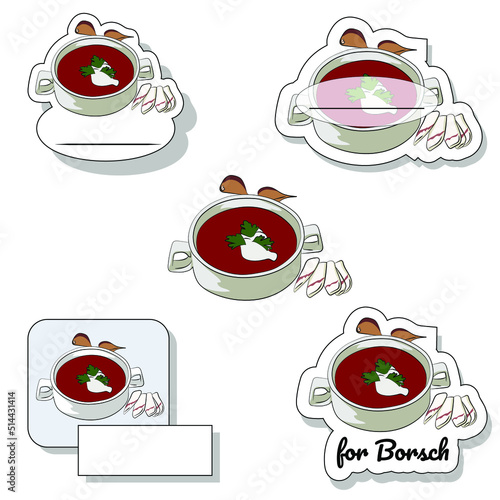 Set of spice stickers - borsch