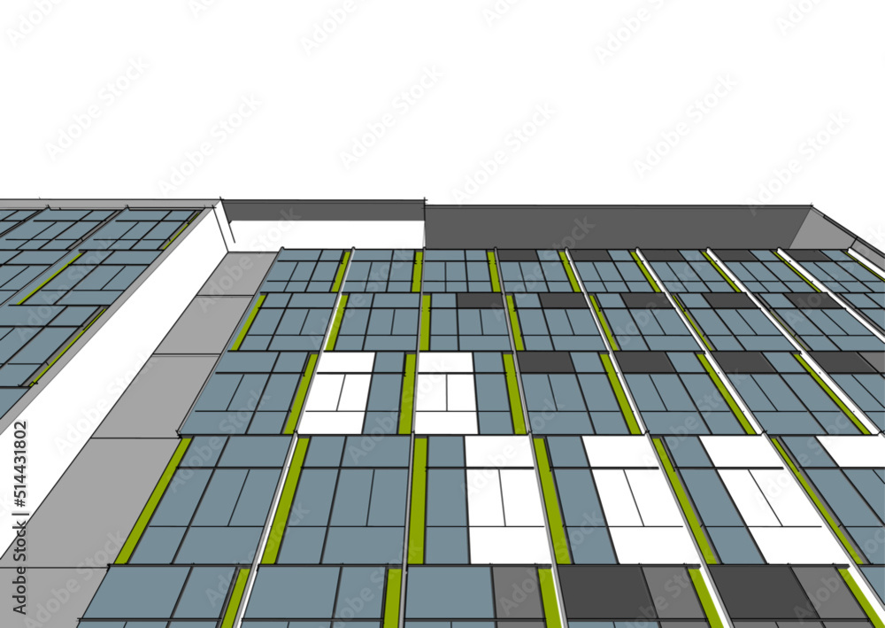 sketch of modern building sketch of modern building
