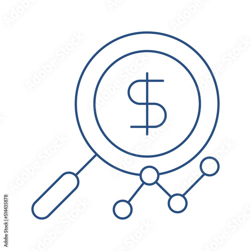 Financial growth finding icon