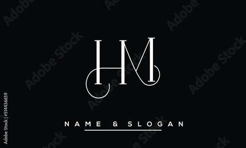 HM,  MH,  H,  M  Abstract  Letters  Logo  Monogram