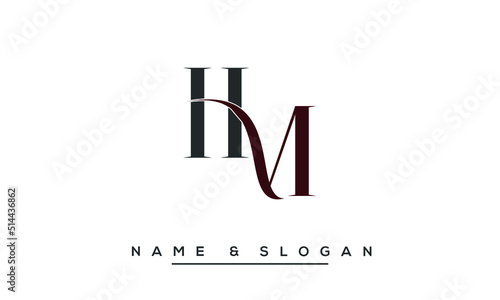 HM,  MH,  H,  M  Abstract  Letters  Logo  Monogram