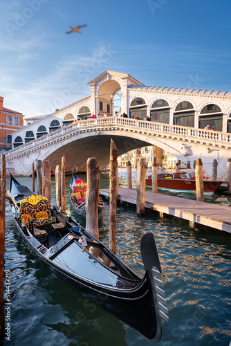 Rialto Bridge and gondolas, Venice, Italy © Pixelshop