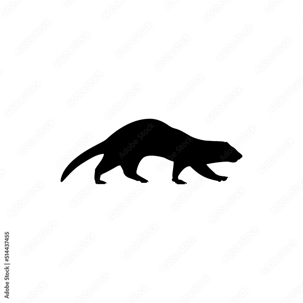 Weasel Silhouette Vector. Best Weasel Icon Illustration On White Background