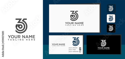 35 monogram logo design concept, with business card. vector eps 10
