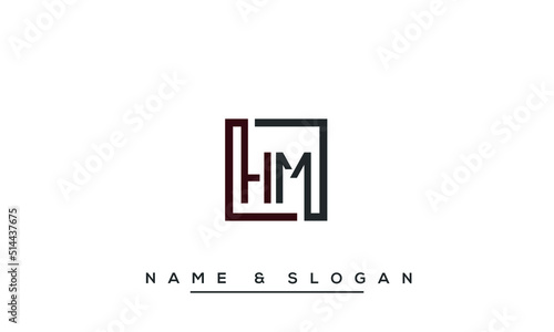 HM,  MH,  H,  M  Abstract  Letters  Logo  Monogram