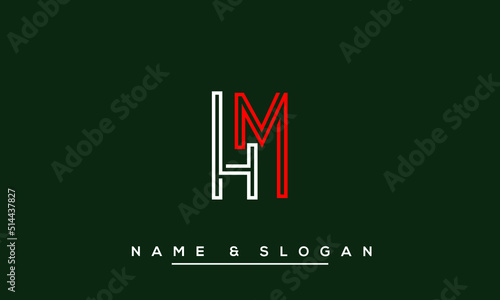 HM,  MH,  H,  M  Abstract  Letters  Logo  Monogram