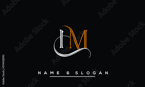 HM,  MH,  H,  M  Abstract  Letters  Logo  Monogram