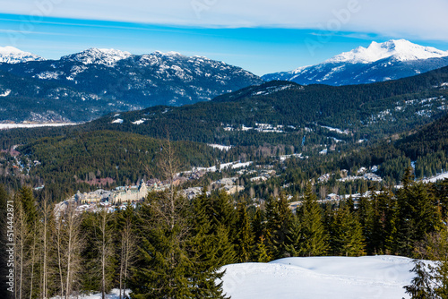 The mountains of Whistler and Blackcomb in British Columbia, Canada. photo