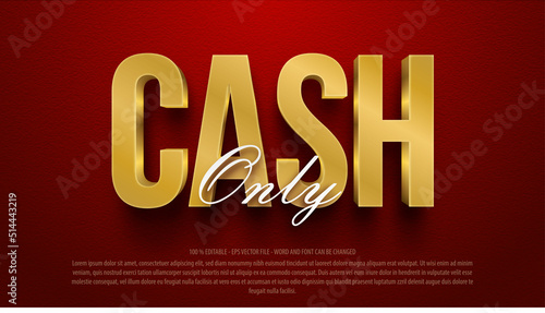 Golden cash editable text effect