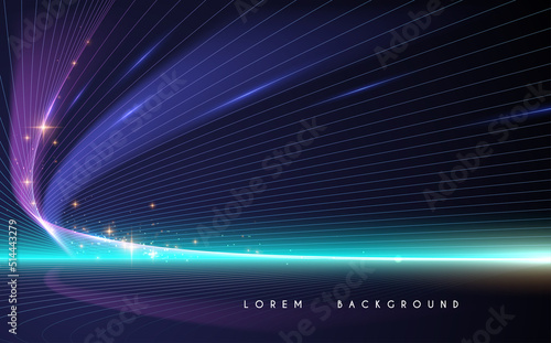 Abstract neon light lines background