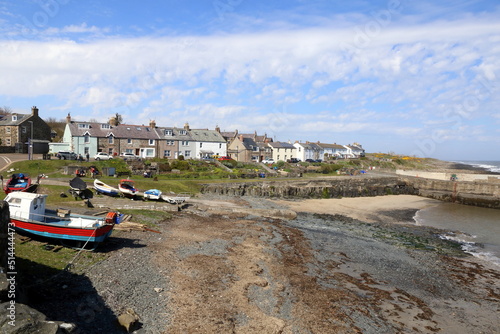 Harbour of the beautiful Northumberland fishing village of Craster on the North Sea coastline. photo
