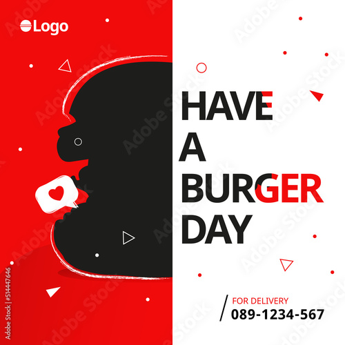 Fast food burger social media promotion banner