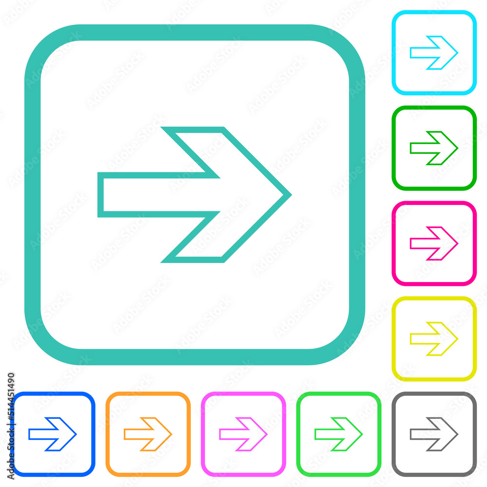 Right arrow outline vivid colored flat icons Right arrow outline vivid colored flat icons