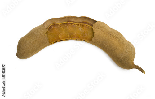 fresh Ripe tamarind isolated on a white background. photo