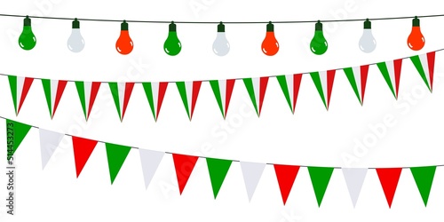 3D Garlands of Italy on a white background 