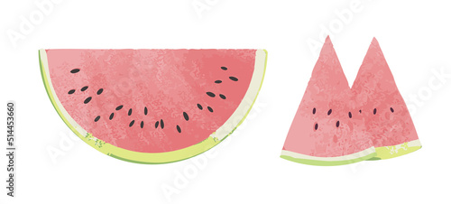 水彩風のスイカイラスト