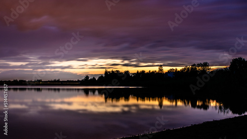 Sunset over lake