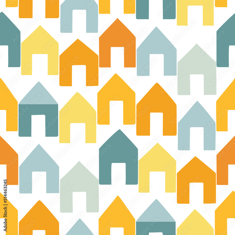 Seamless pattern with small houses Seamless pattern with small houses