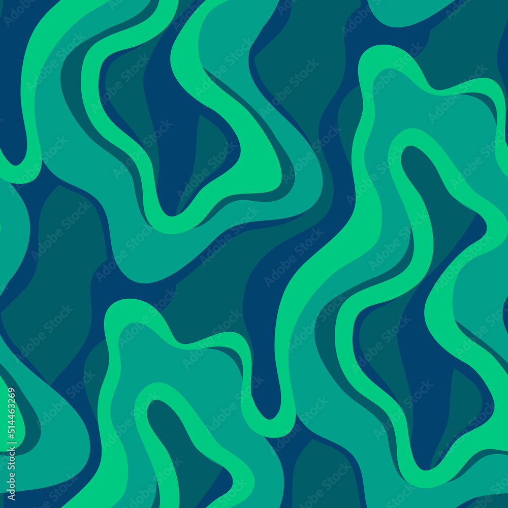 Dark green abstract seamless pattern with wavy lines Dark green abstract seamless pattern with wavy lines