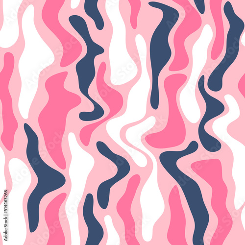 Abstract seamless pattern with wavy shapes