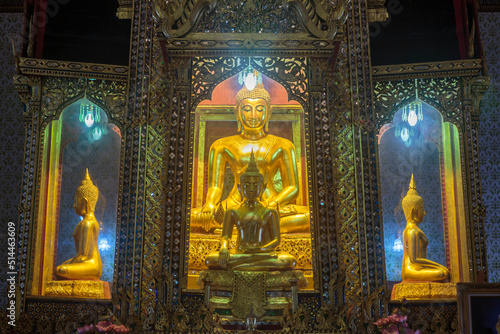 principle Buddha image of the second grade royal monastery, Wat Paichayonponsep Ratchaworawihan,  Samut Prakan  province, Thailand photo