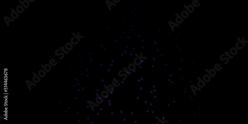 Dark Purple vector background with colorful stars.