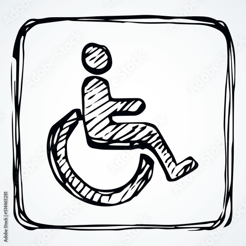 Toilet sign for the disabled. Vector drawing