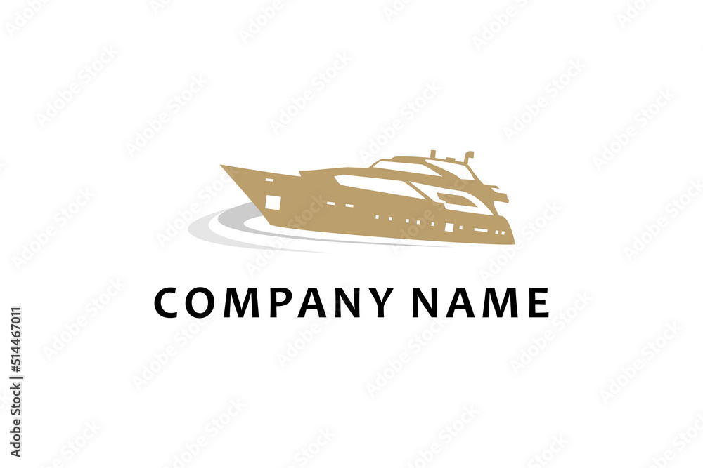 Yacht Cruise Boat Ship for Ocean Vacation Logo design inspiration with minimalist line art style Yacht Cruise Boat Ship for Ocean Vacation Logo design inspiration with minimalist line art style