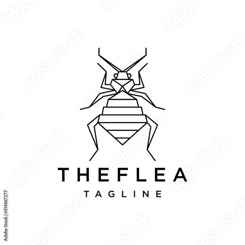 Flea logo line art logo vector icon design