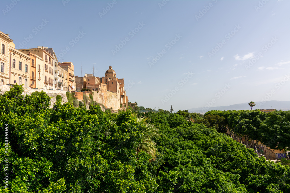  Panoramic View of the CIty of Cagliari in a Sunny Day