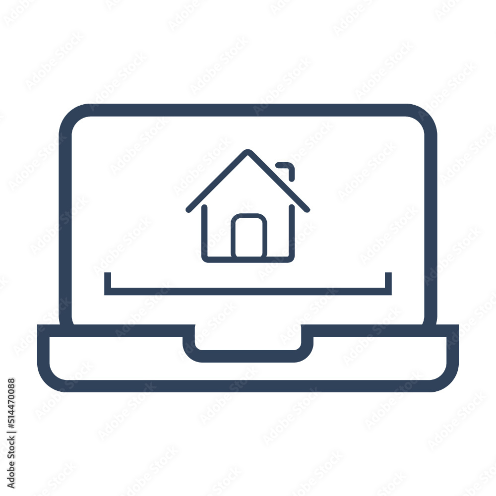 House renting, laptop, property icon House renting, laptop, property icon