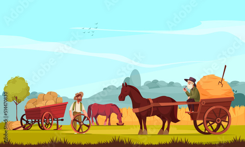Horse Drawn Vehicles Rustic Background
